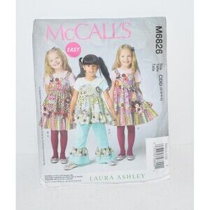 McCall's M6826 Pattern Children’s Girls Top Dress Apron Pant Sz 2-5 Laura Ashley